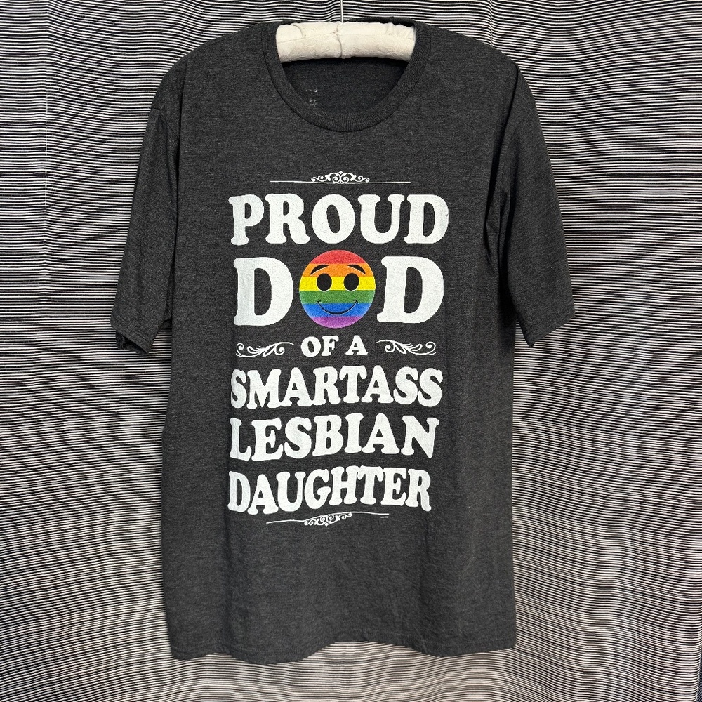 Port & Company Proud Dad Grey Short Sleeve Tee Size XL